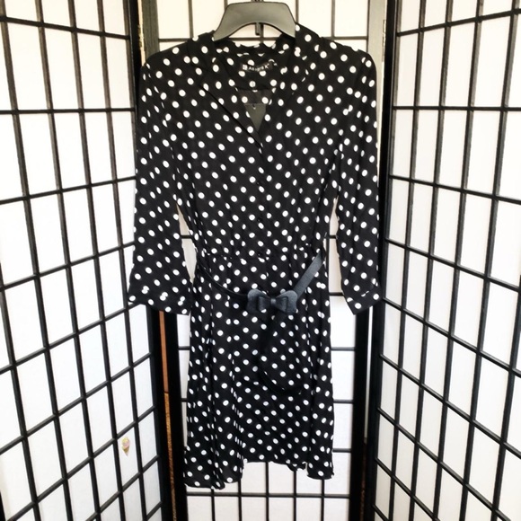 Allegra K Polka Dot Dress with Bow Belt - Picture 2 of 5